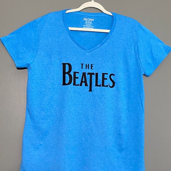 NEW The Beatles Drop T Design Vinyl Graphic Print T-shirt Size XL Handmade Vneck - Picture 3 of 5
